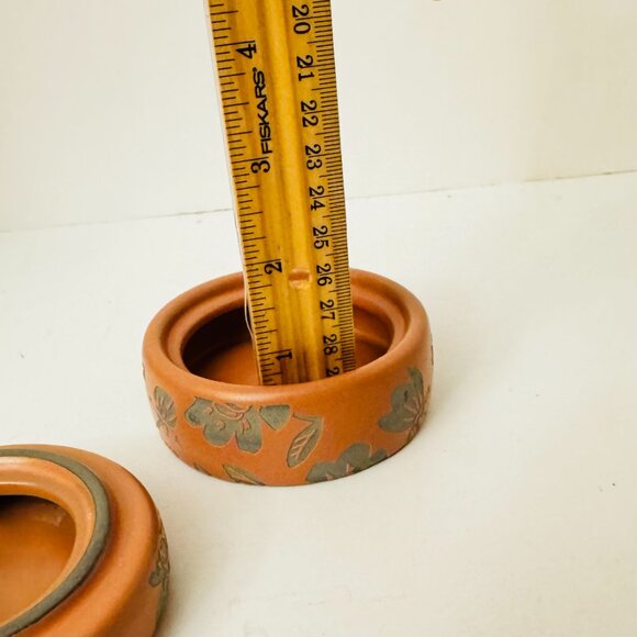 Anthropologie Monogram S Lidded Stoneware Ceramic Round Jewelry Trinket Box - Picture 7 of 9